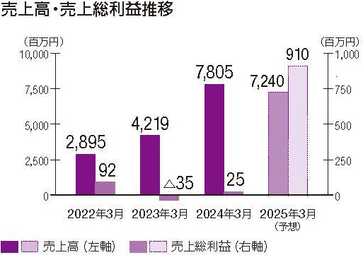 売上高・売上総利益推移グラフ
